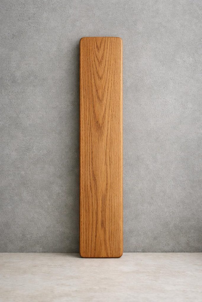 Tabla premium de roble · 59 × 8,5 cm — vista frontal